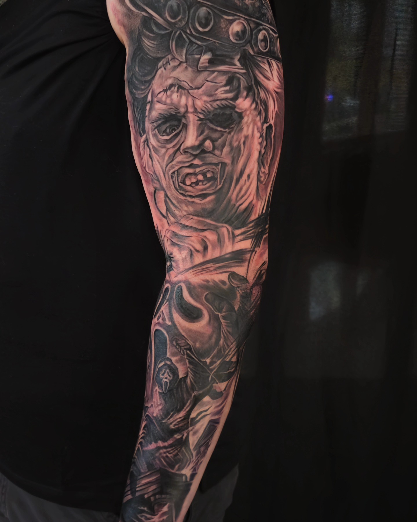 Zombie realism tattoo on the forearm by Christian Mulvey