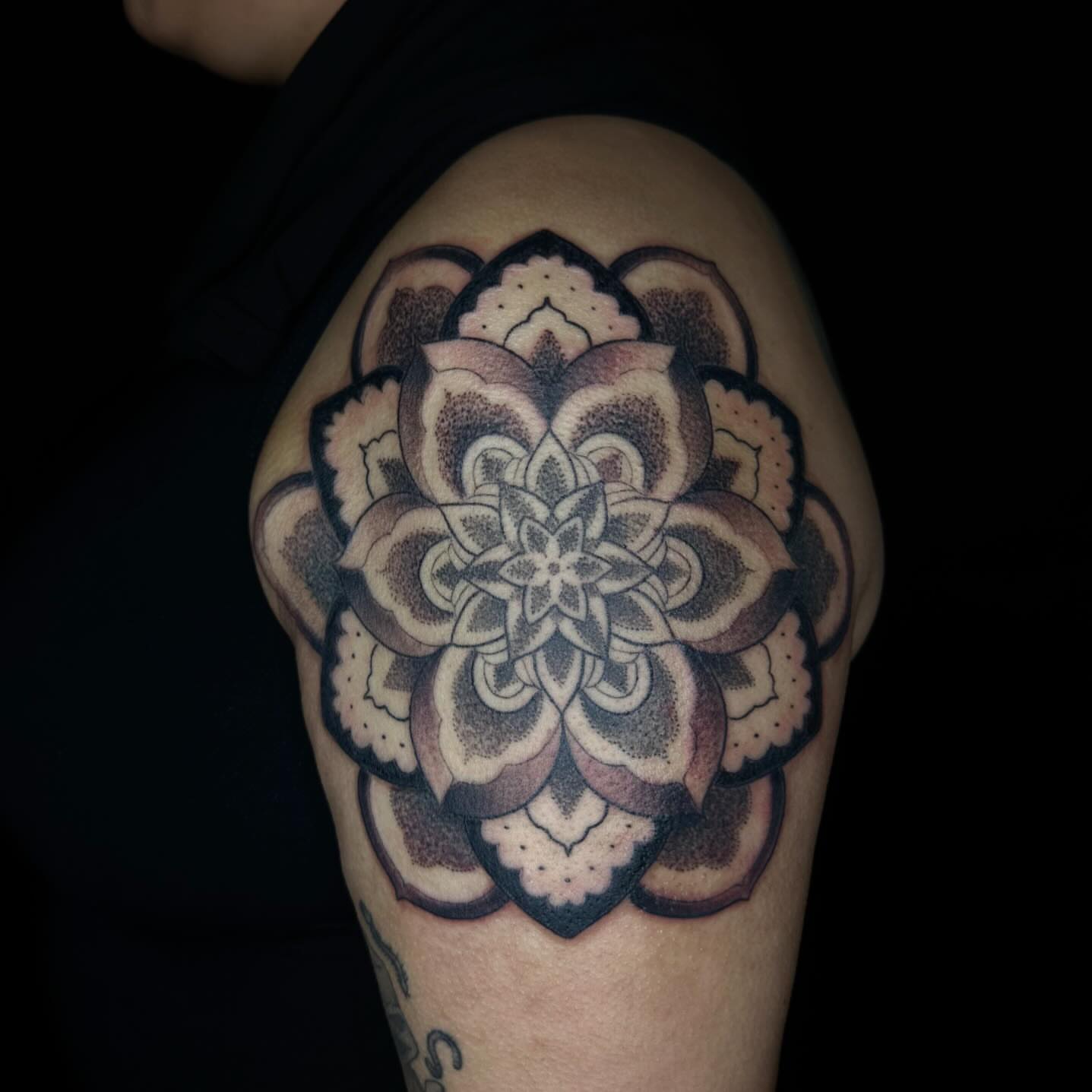 Tattoo by @forbidden_skin_designs — dotwork, geometric