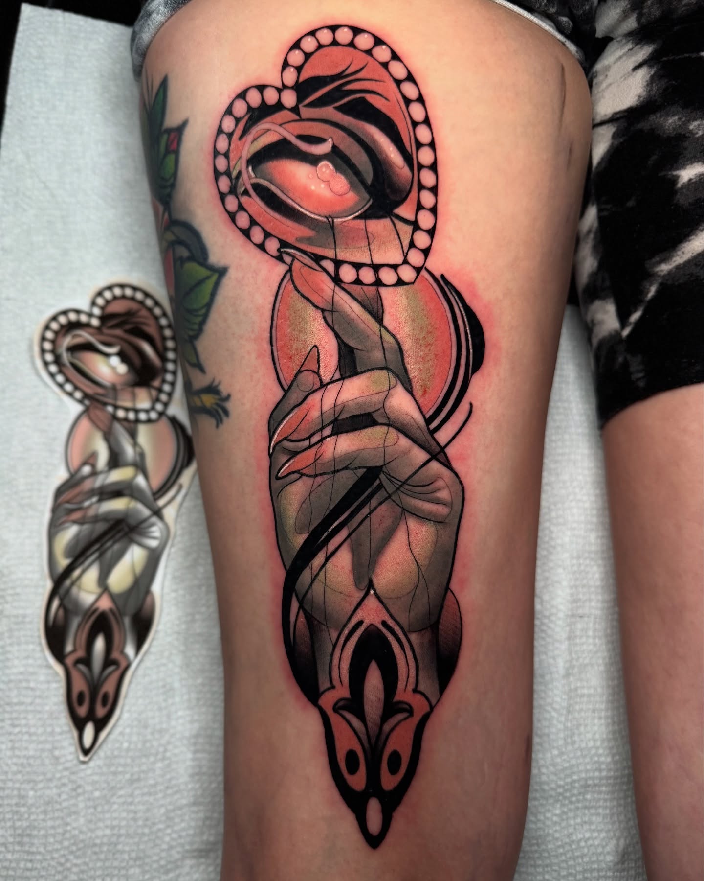 Tattoo by @robiscoffee — american_traditional, geometric