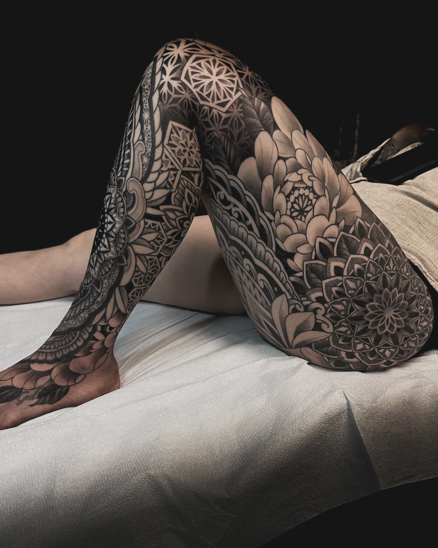 Tattoo by @ry_spence — black_and_grey, geometric
