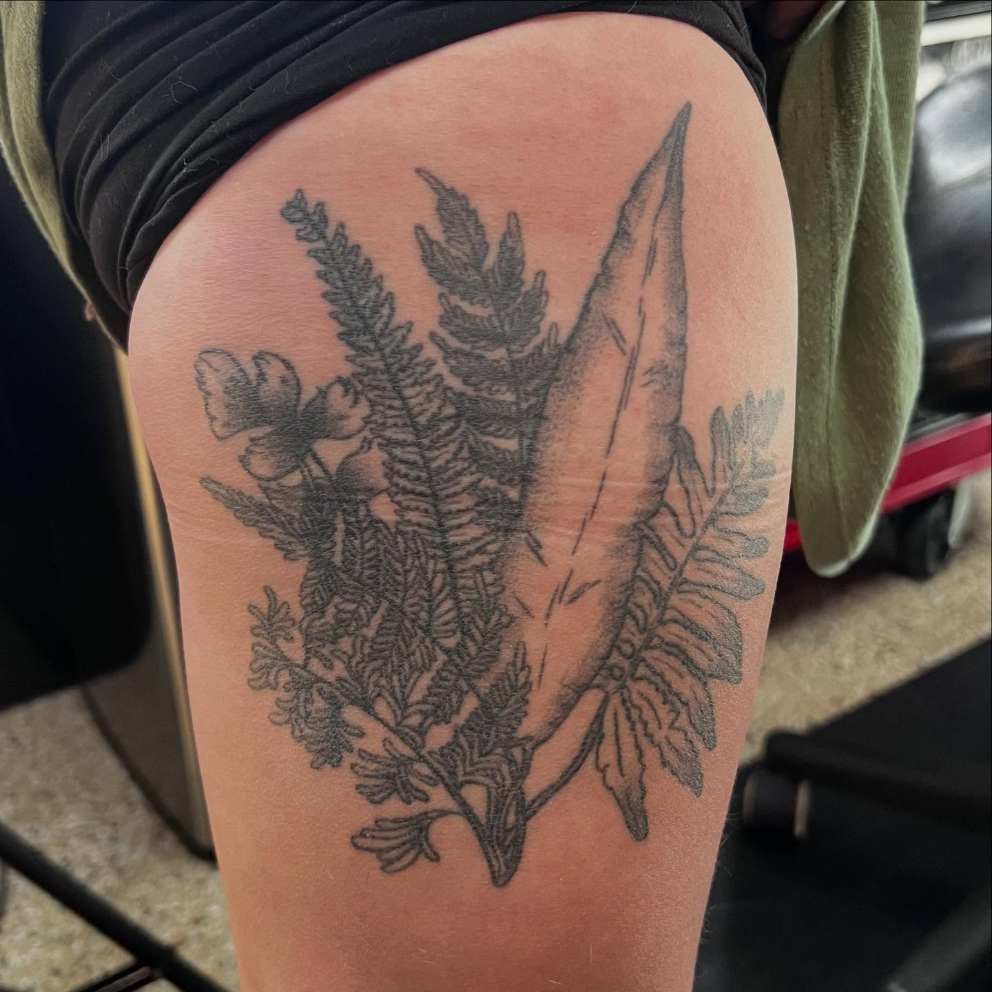 Tattoo by @birchbeast — black_and_grey