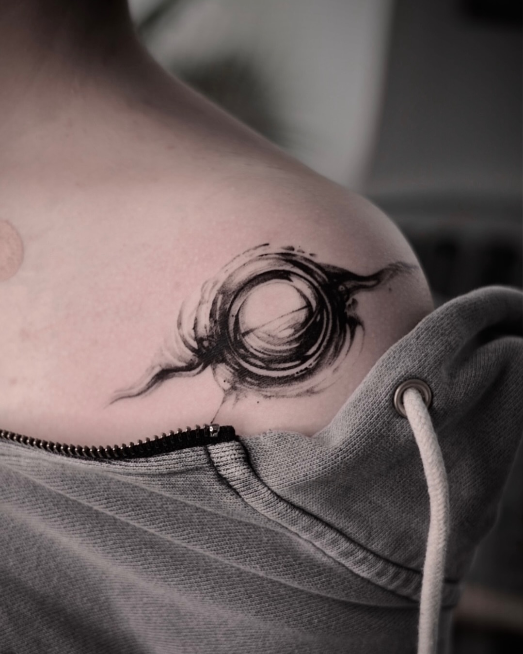 Tattoo by @dowoo_tattoo — black_and_grey