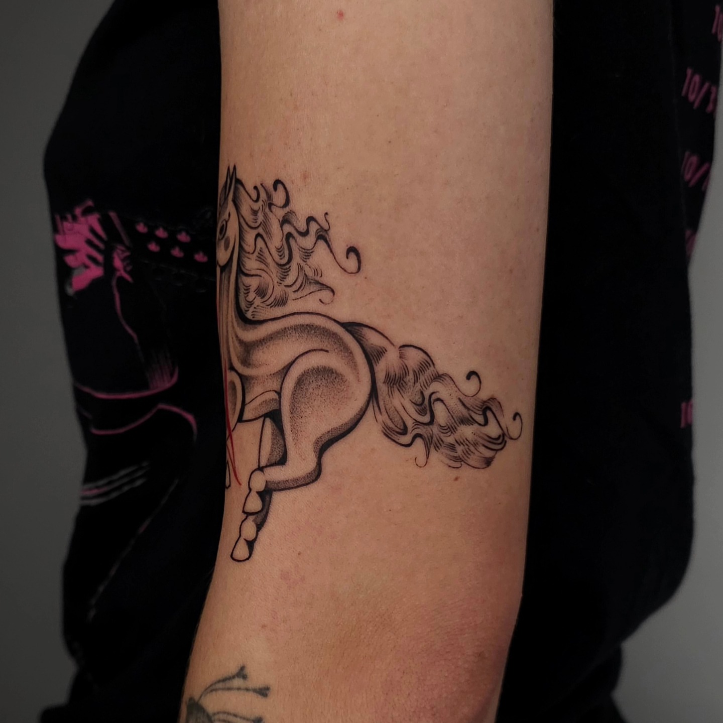 Tattoo by @hey.julieanne — dotwork, black_and_grey