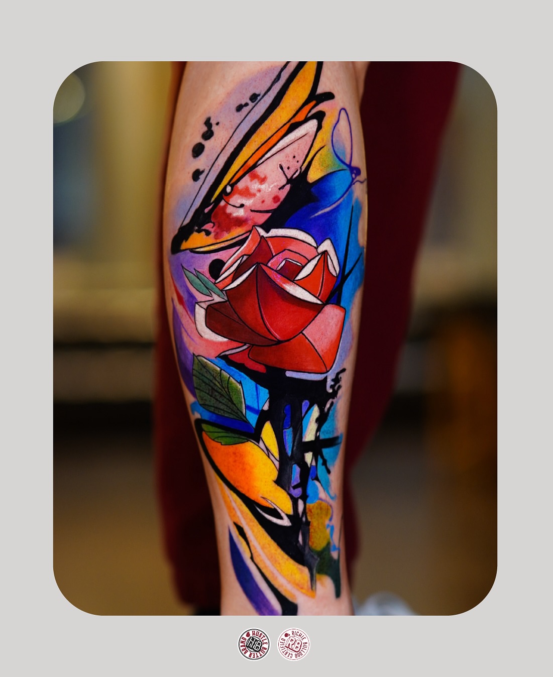Tattoo by @schrail_edmund — geometric, watercolor