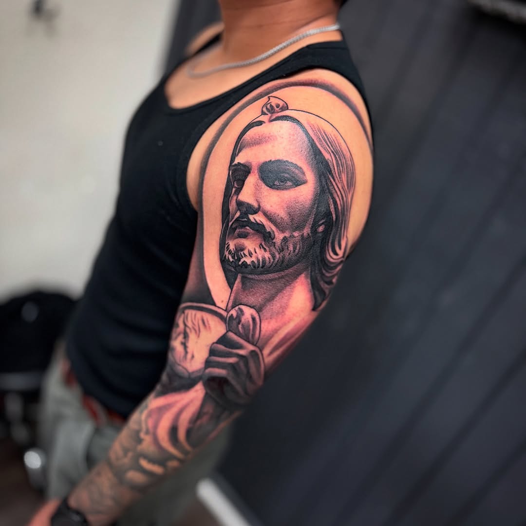 Tattoo by @josephtattoos โ realism, black_and_grey