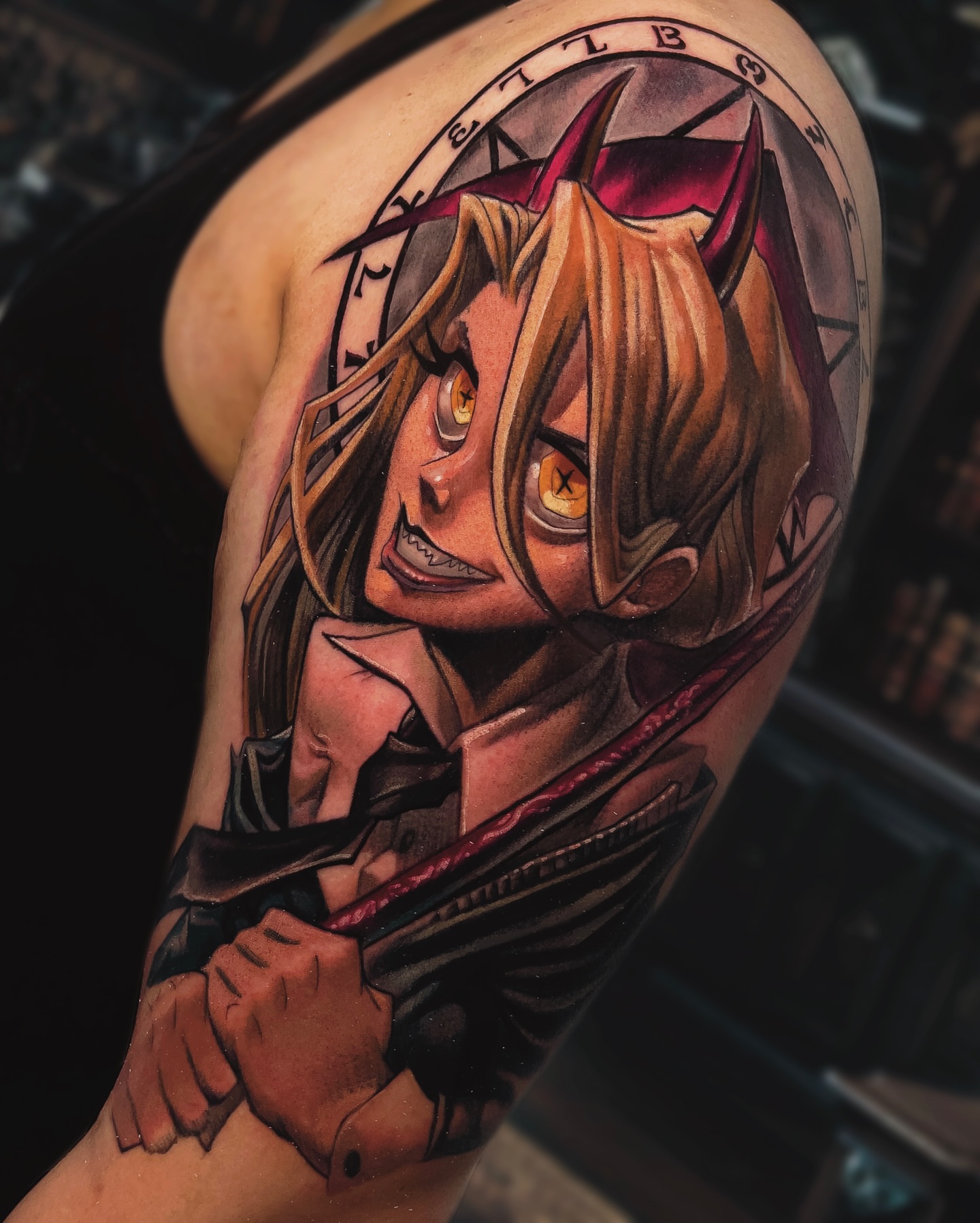 Tattoo by @levihiltontattoos — anime, realism