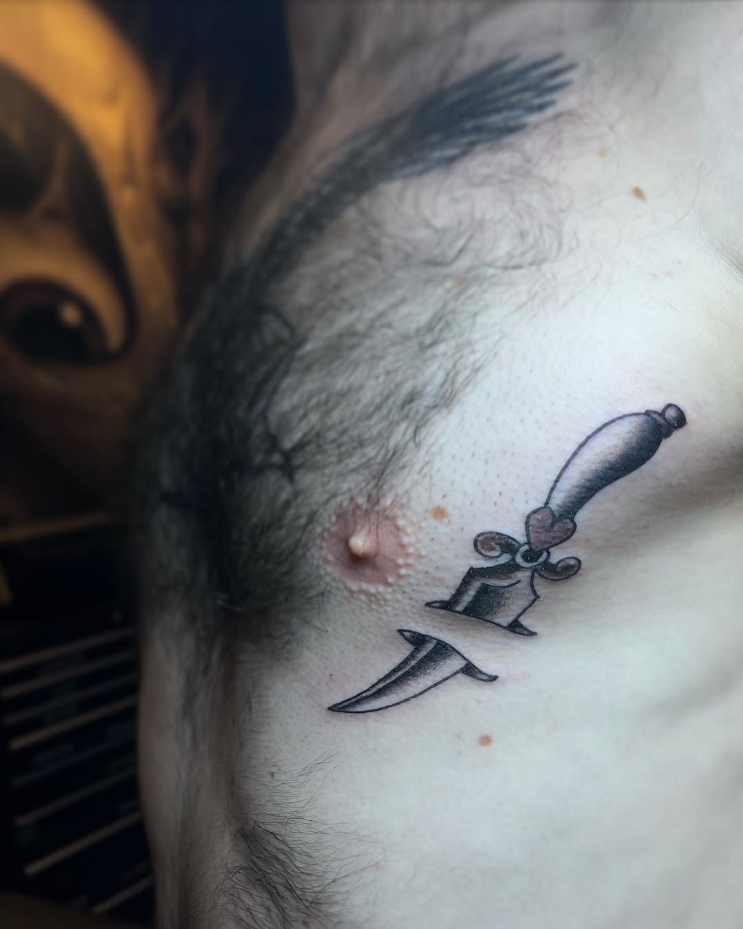 Broken dagger American traditional tattoo on the shoulder by Tattoo, New York, New York