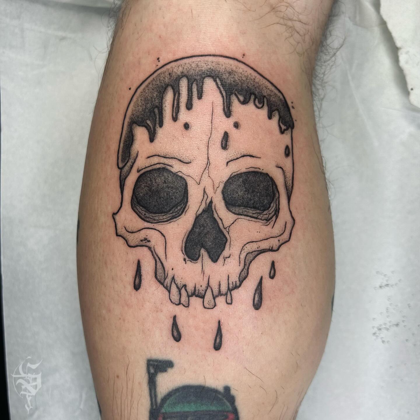 Tattoo by @foxhead_tattoo — dotwork, dark_realism