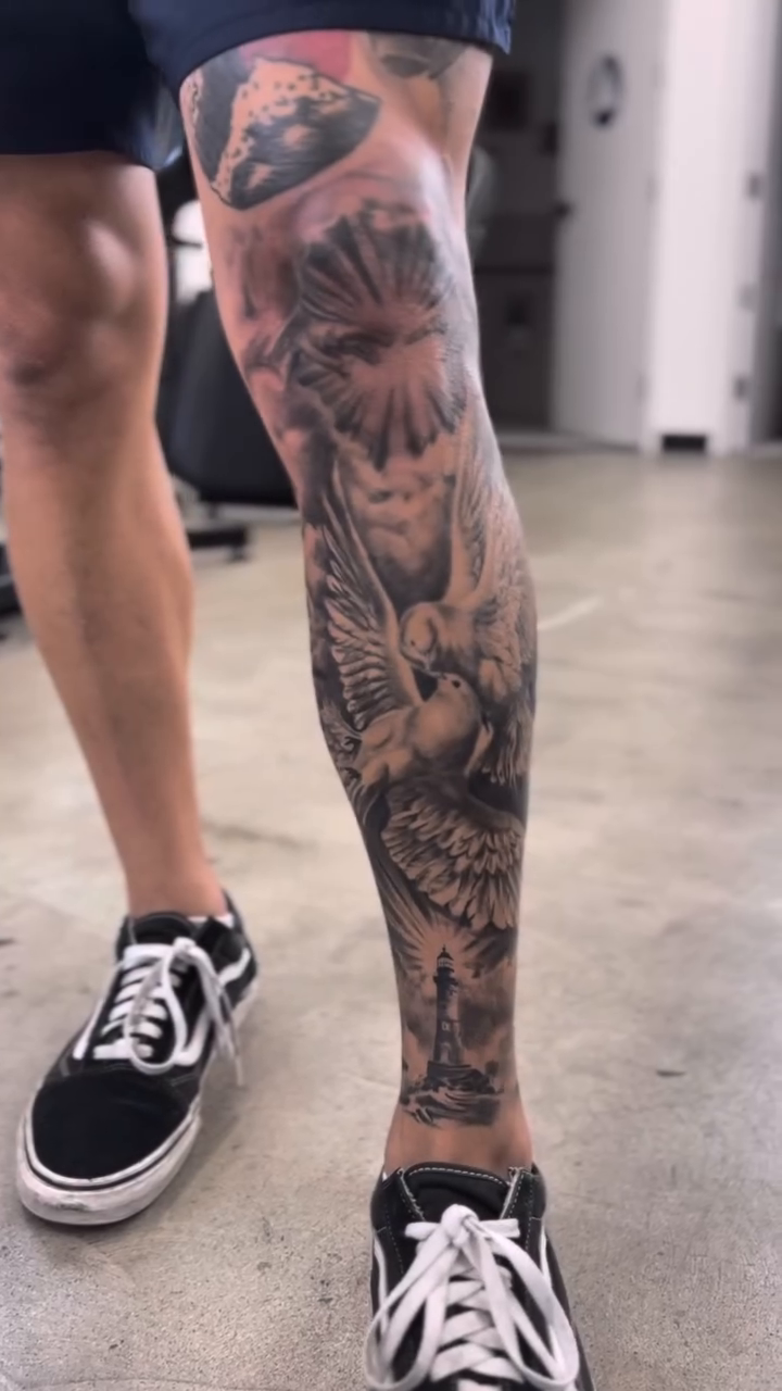Eagle and celestial elements realism tattoo by Nance⚡