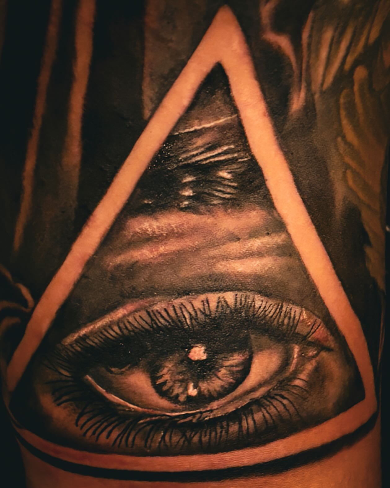 Eye realism tattoo on the chest by Shane Boss, Toronto, Ontario