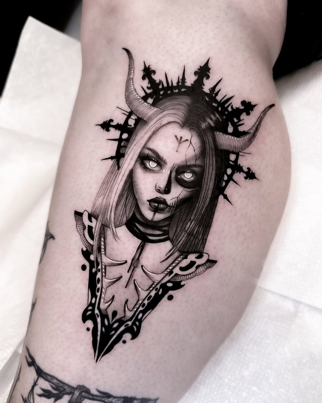 Tattoo by @tommytattoo333 — dark_realism, blackwork