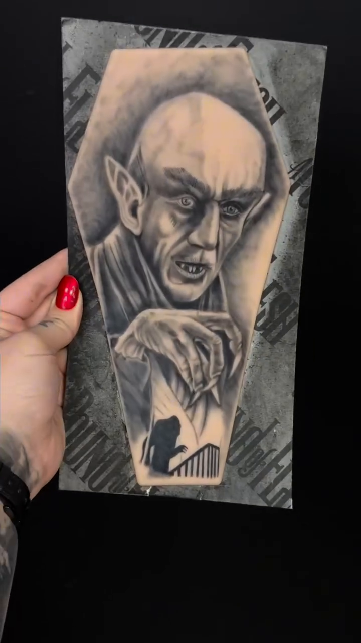 Nosferatu portrait realism tattoo by Michaelle Fiore ππ½πΈπ¨ π