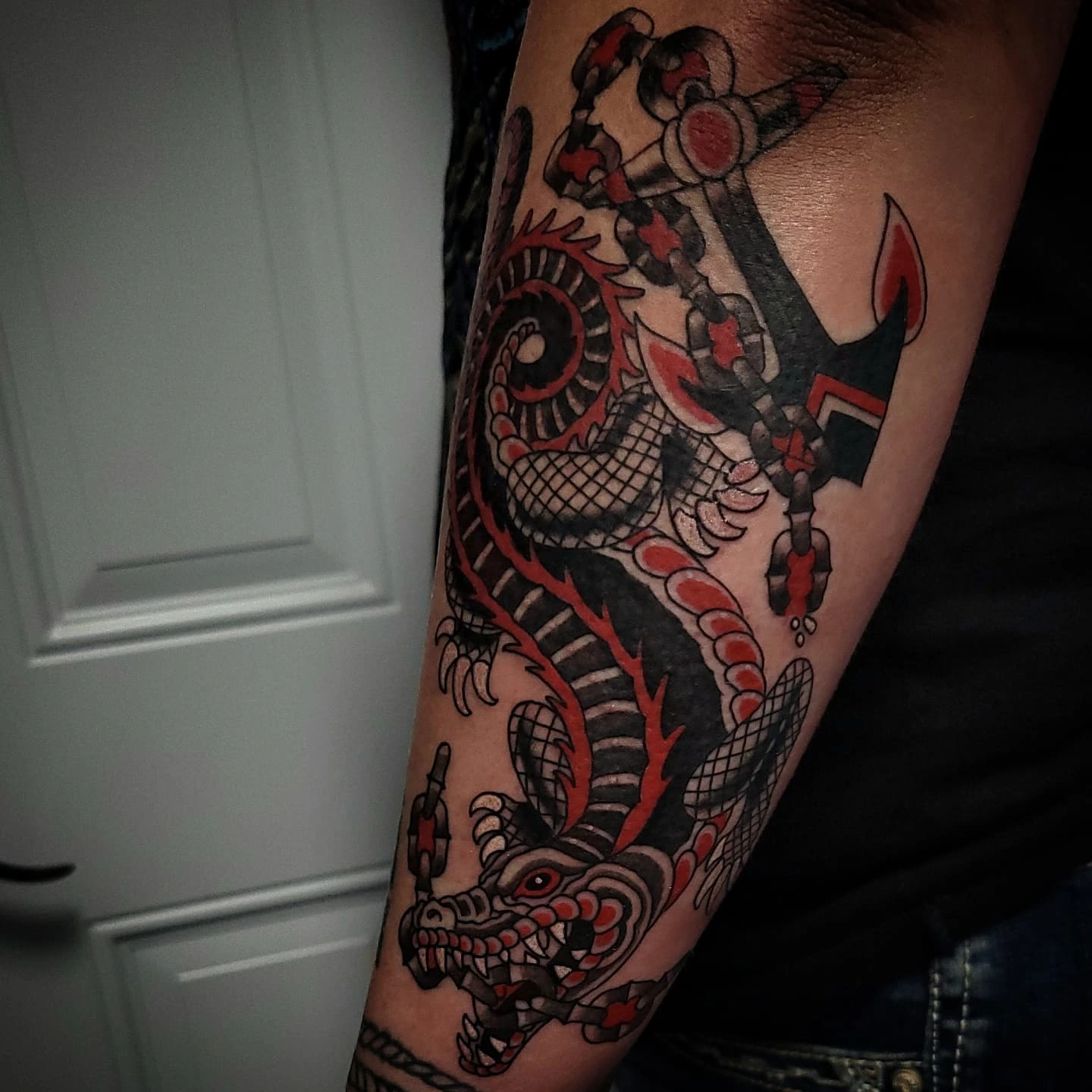 Tattoo by @beatboxtattoos — american_traditional, japanese_irezumi