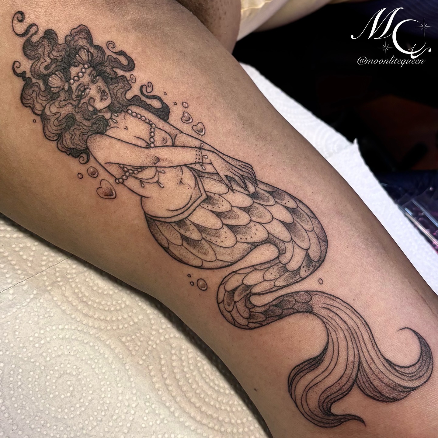 Tattoo by @moonlitequeentattooist — dotwork