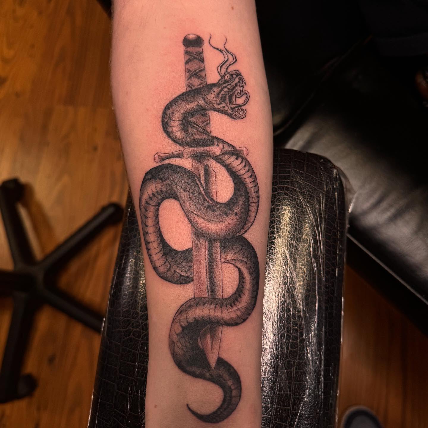 Tattoo by @meme_tattoos — black_and_grey, realism