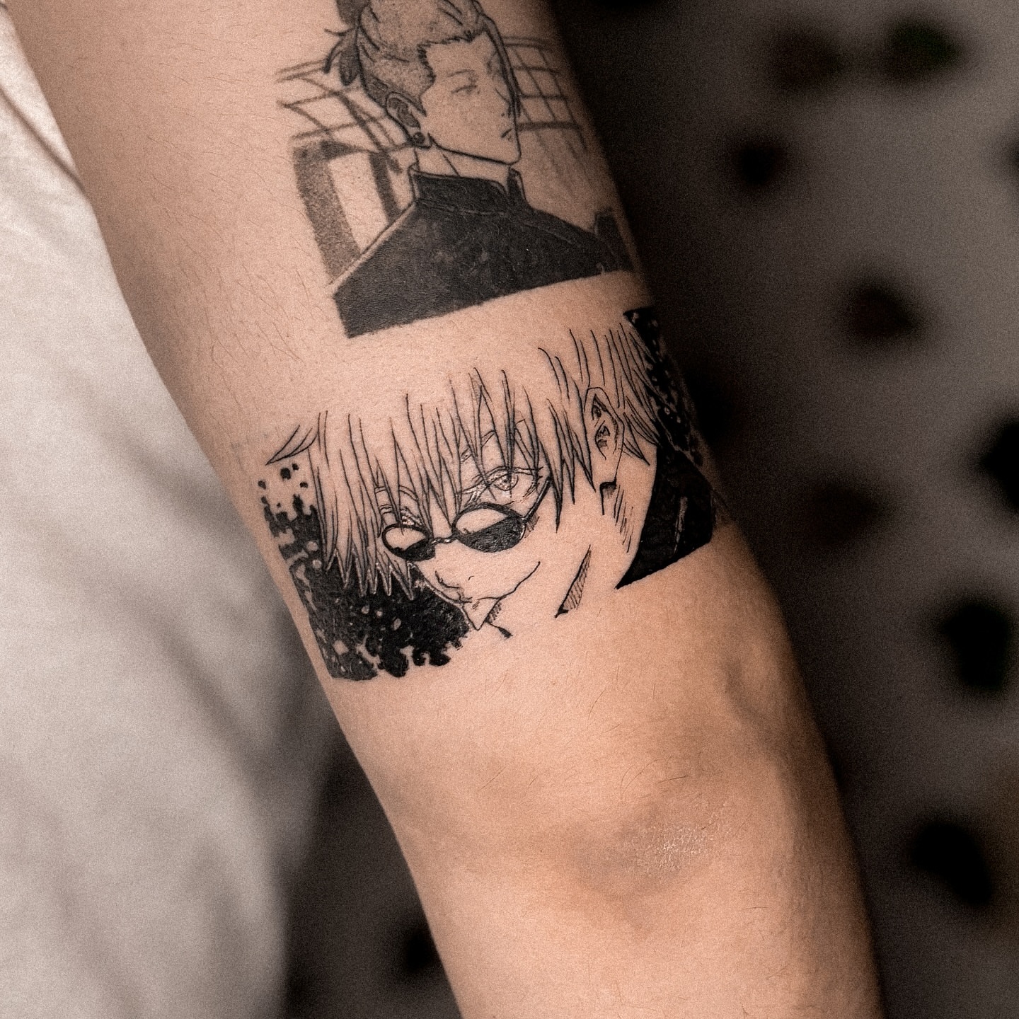 Anime character anime tattoo on the forearm by 조조