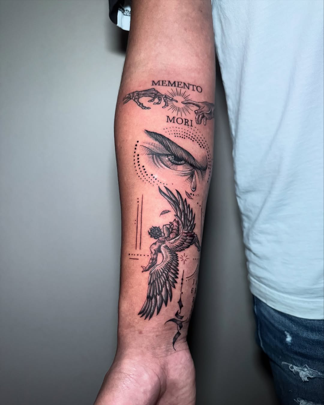 Tattoo by @paolainkart — black_and_grey, lettering_script