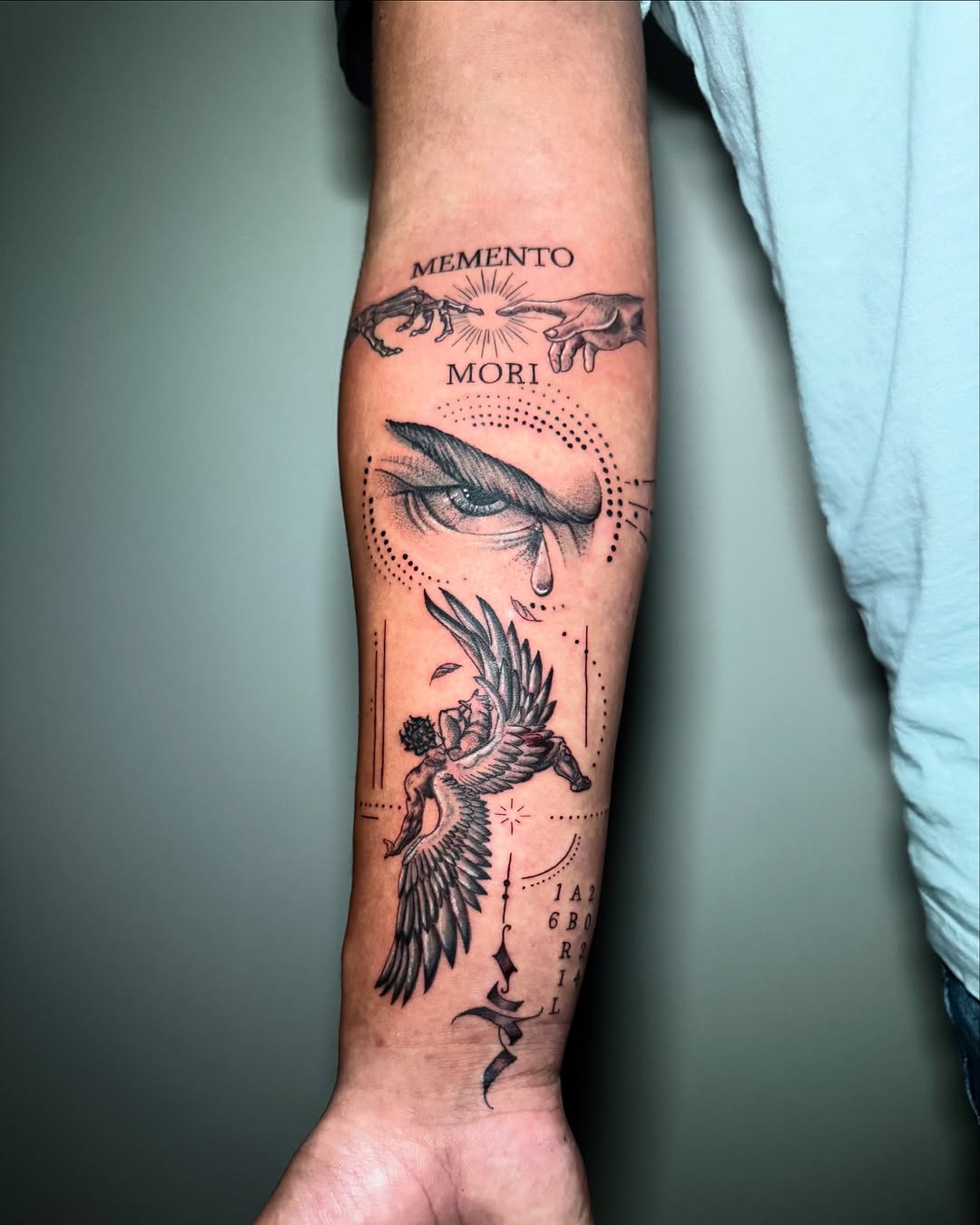 Tattoo by @paolainkart — black_and_grey, lettering_script