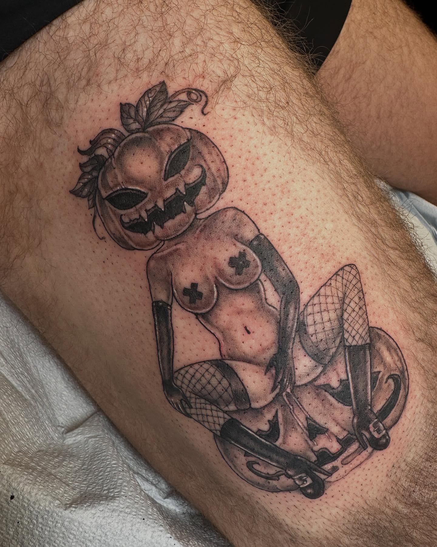 Tattoo by @mittzhell — dotwork, black_and_grey