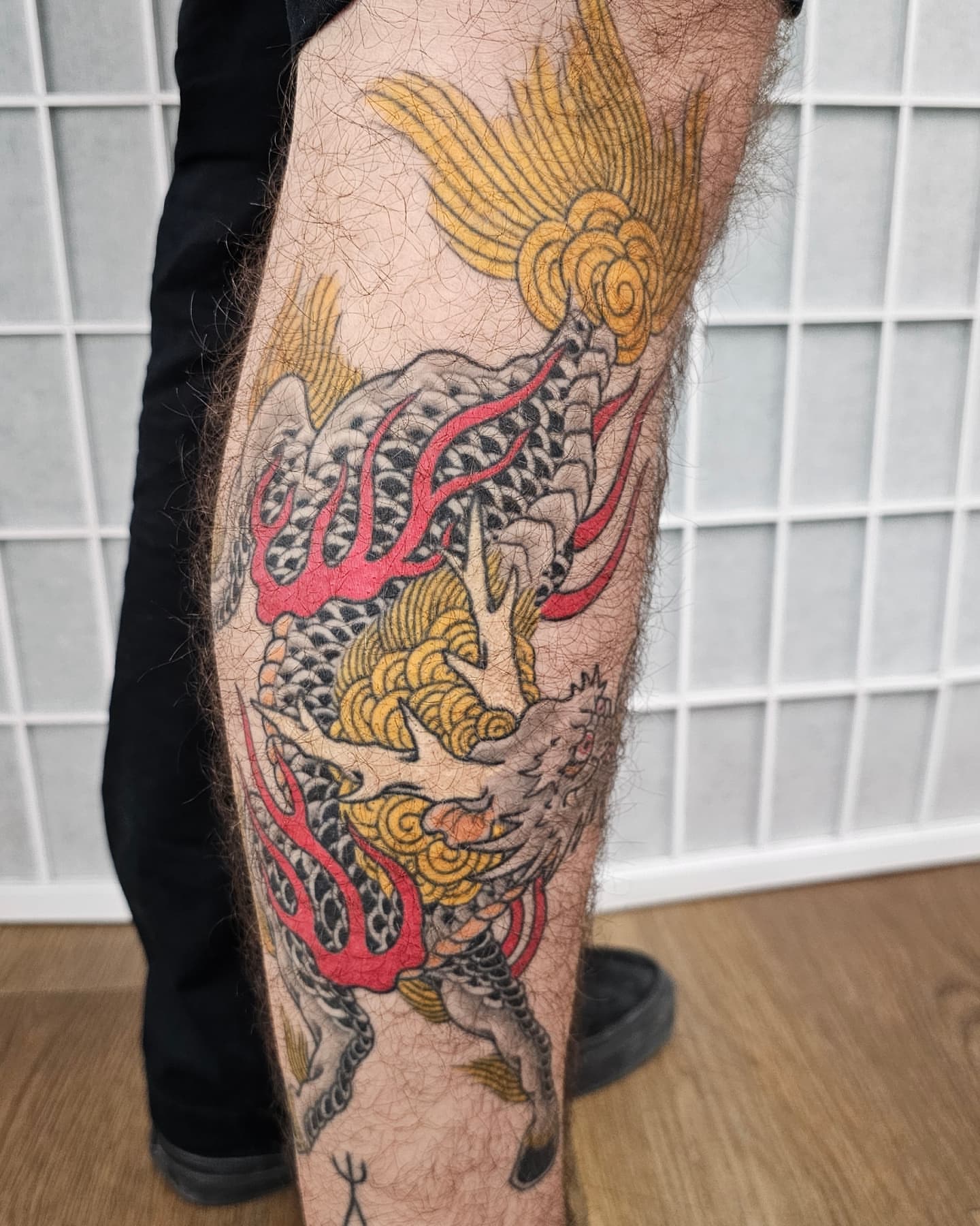 Koi fish japanese irezumi tattoo on the leg by Avelourd Legaspi