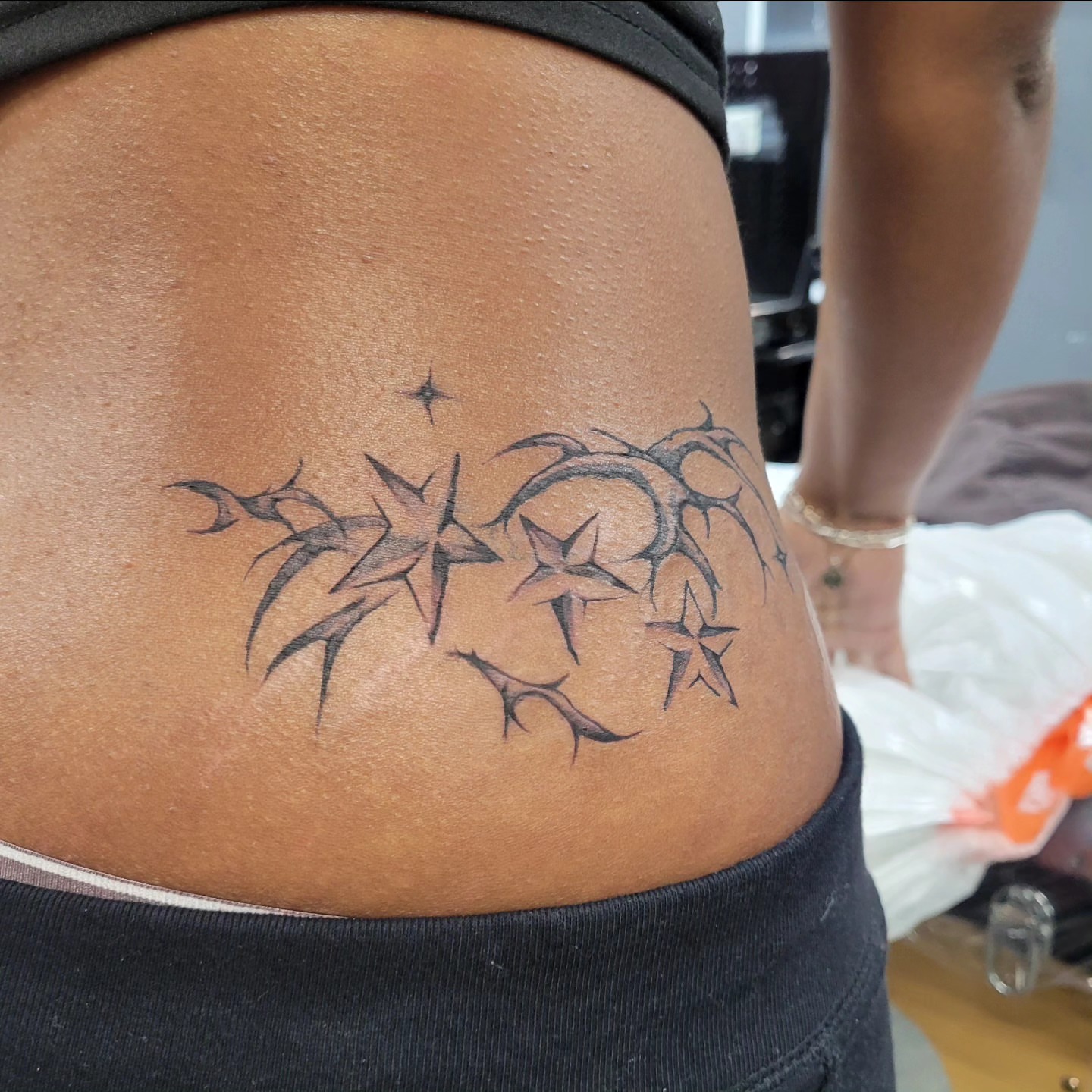 Stars tribal tattoo on the ribs by LolaCat🐉