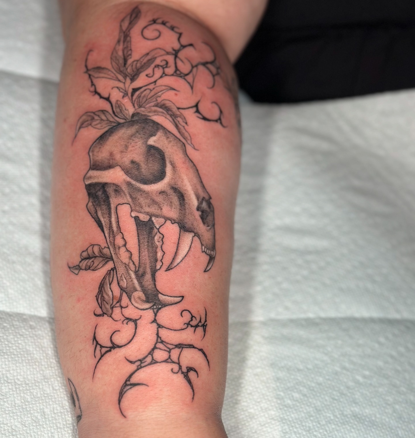 Tattoo by @coldbratpokes — black_and_grey