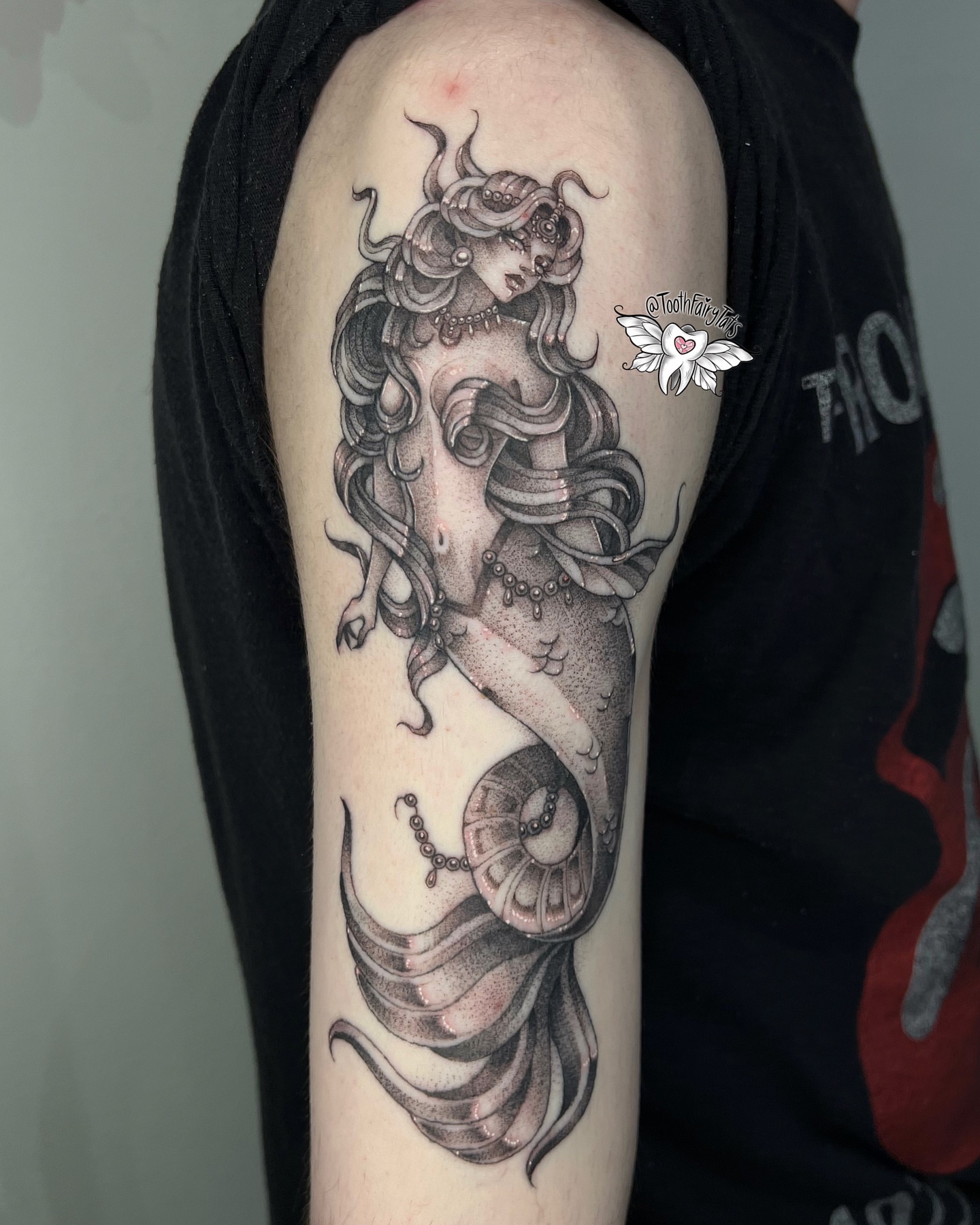 Mermaid realism tattoo on the forearm by ✮shayla ganong✮