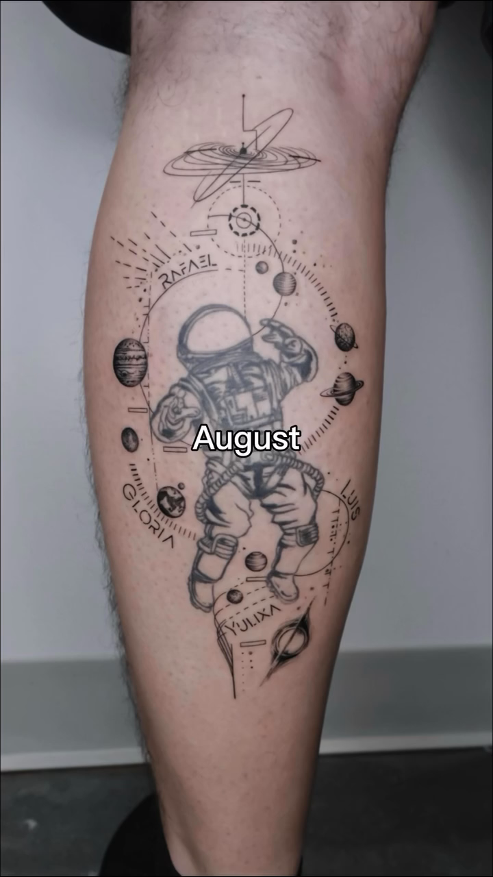 Astronaut in space realism tattoo by Zay - Realistic tattoo Artist