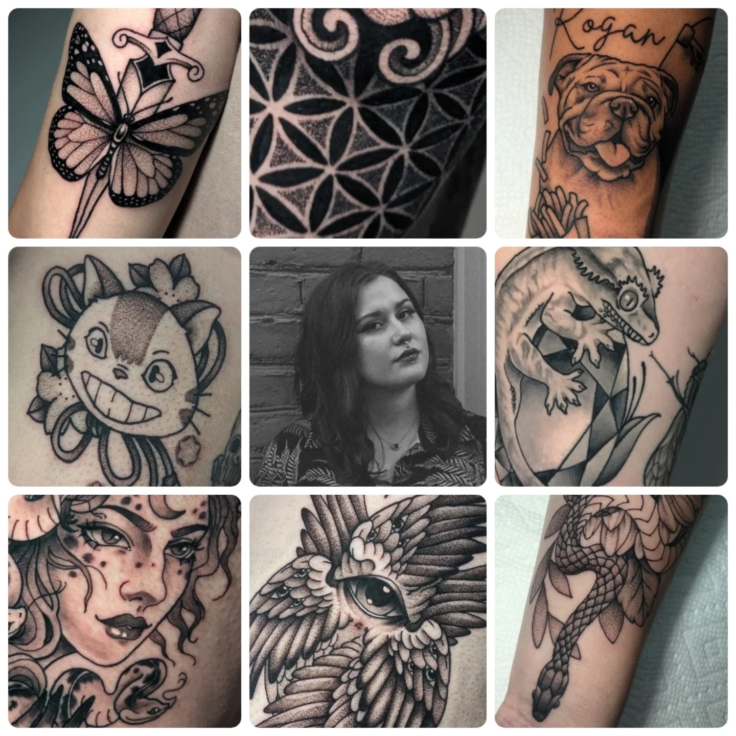 Tattoo by @ellietattoos — dotwork, black_and_grey