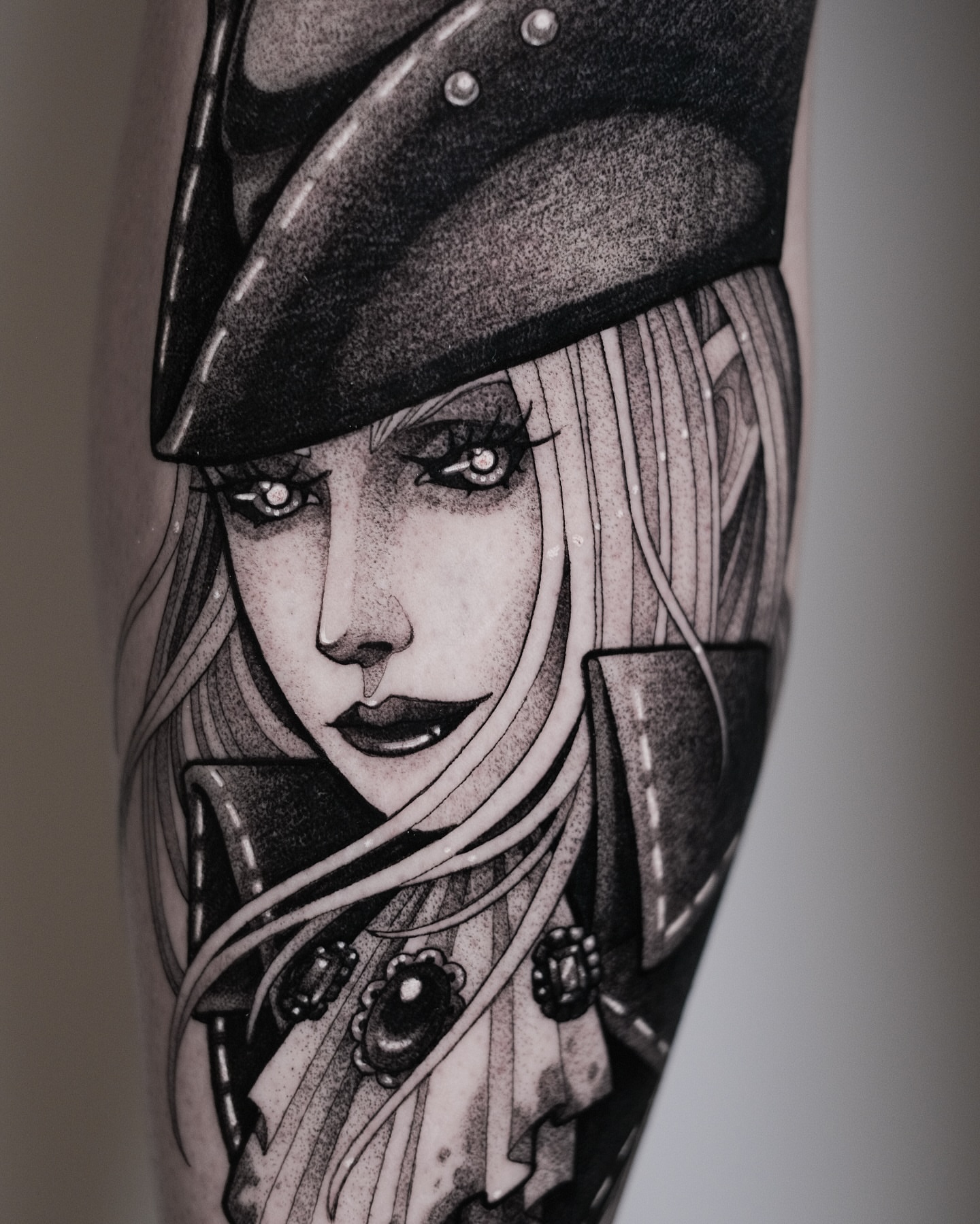 Tattoo by @lina.lcfr — dotwork, anime