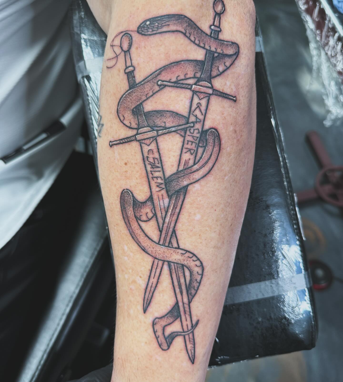 Tattoo by @kylehtattoo — black_and_grey