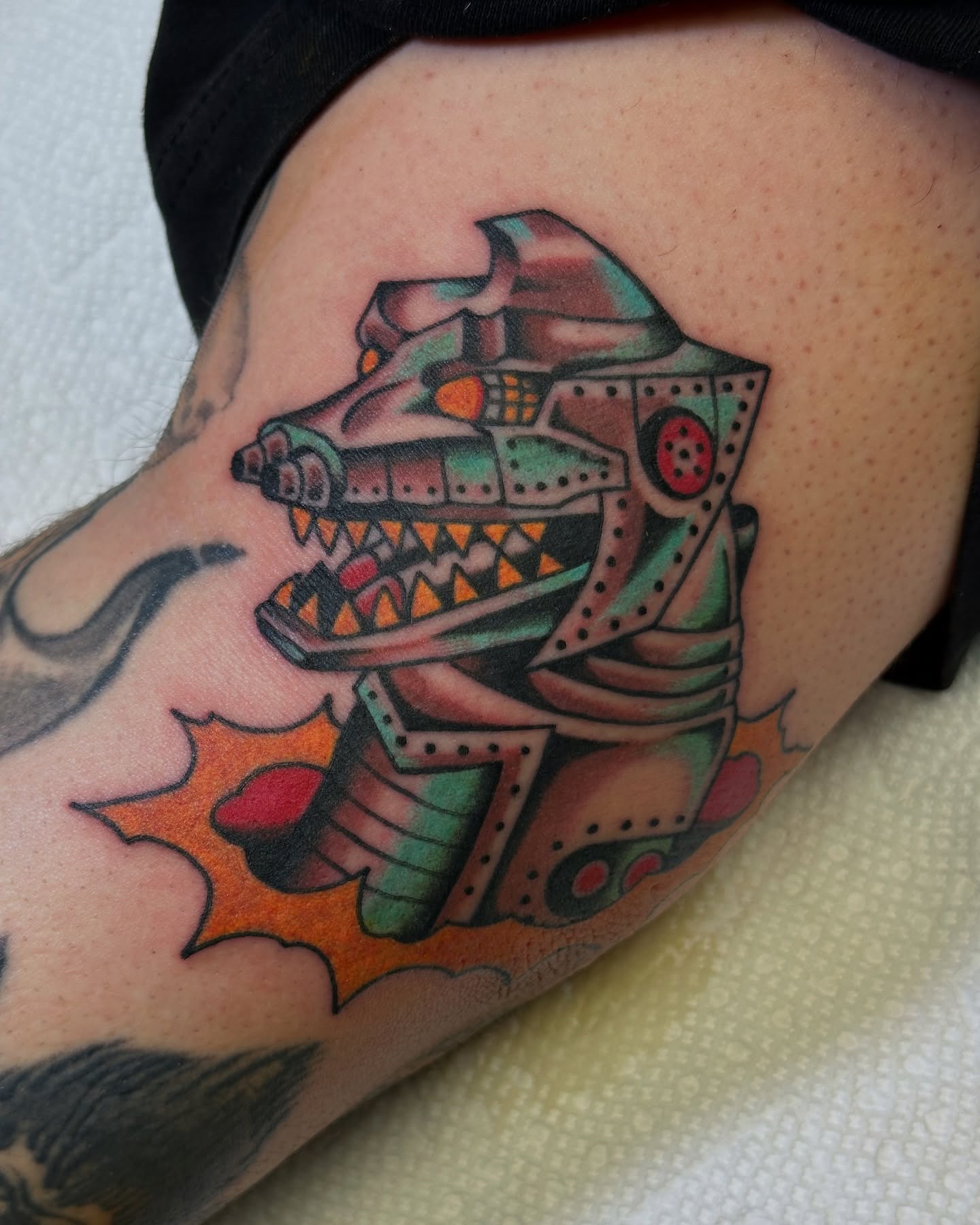 Tattoo by @thrashmoneymillionaire — american_traditional, geometric