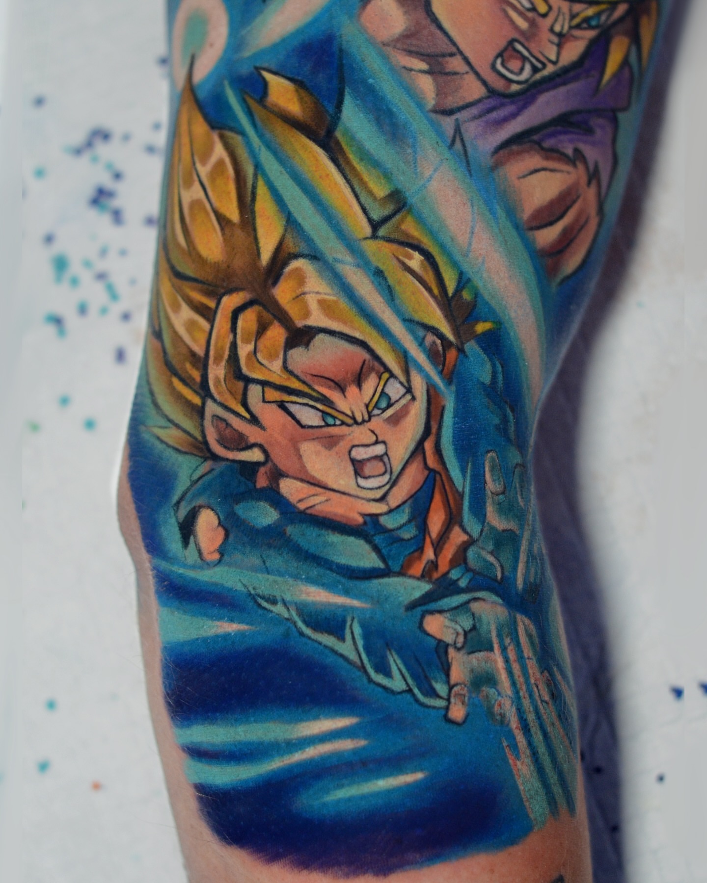 Super saiyan anime tattoo on the forearm by nightcity anime tattoos π₯