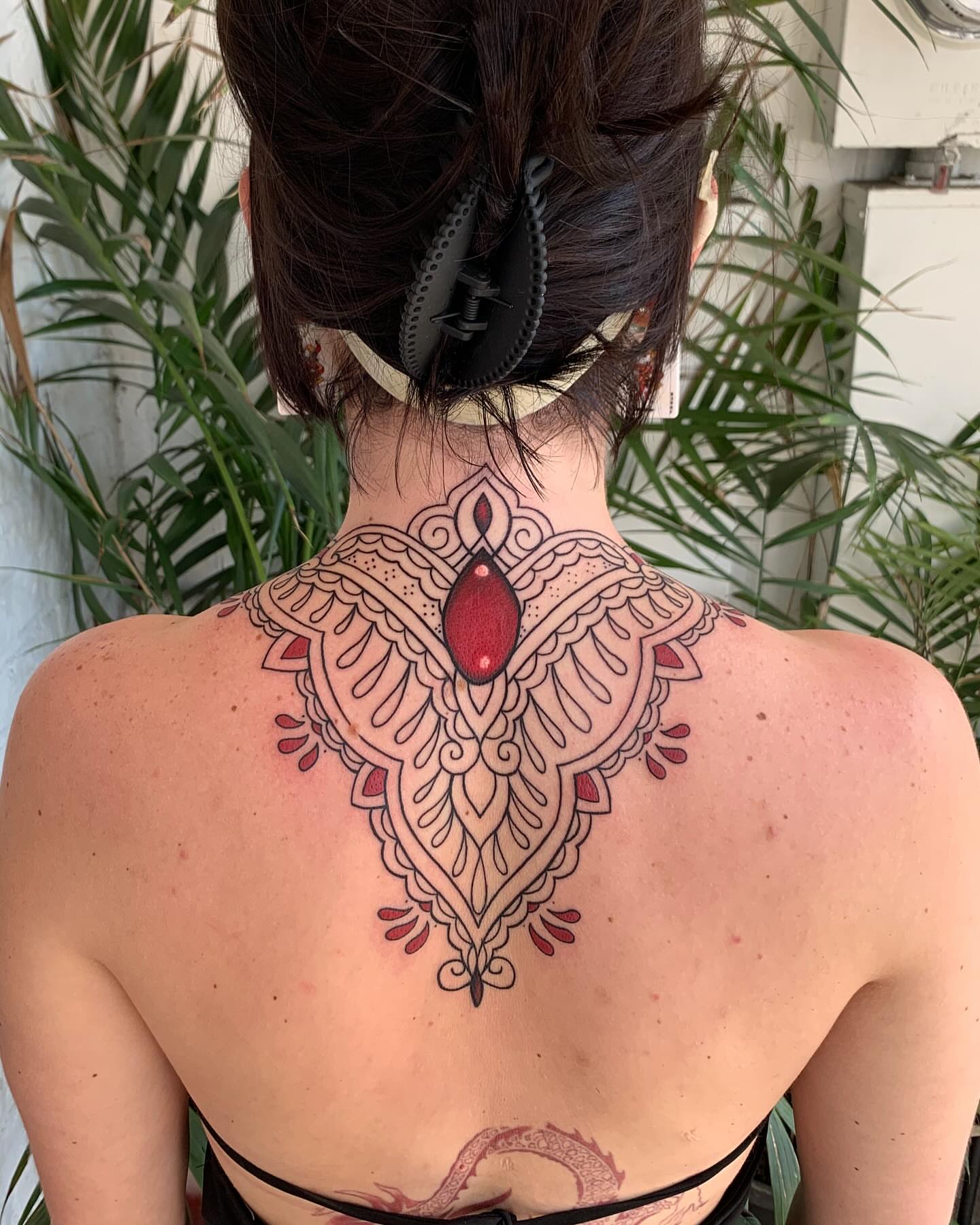 Mandala ornamental tattoo on the back by ✨Dani Jackson✨, New Orleans, Louisiana