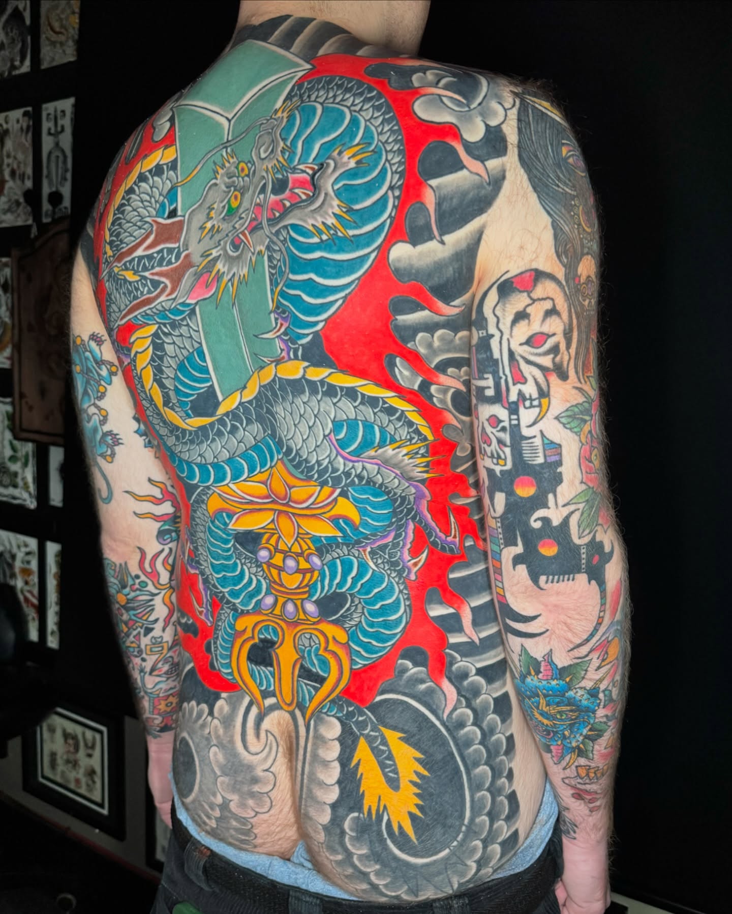 Dragon japanese irezumi tattoo on the back by Timothy Wood