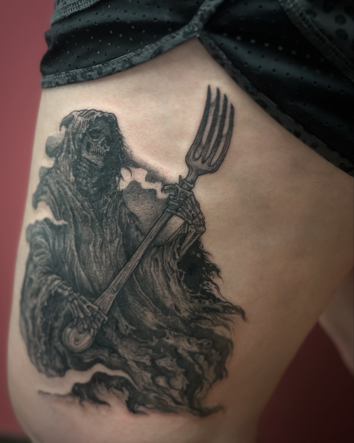 Tattoo by @carnivorousfx — black_and_grey, realism