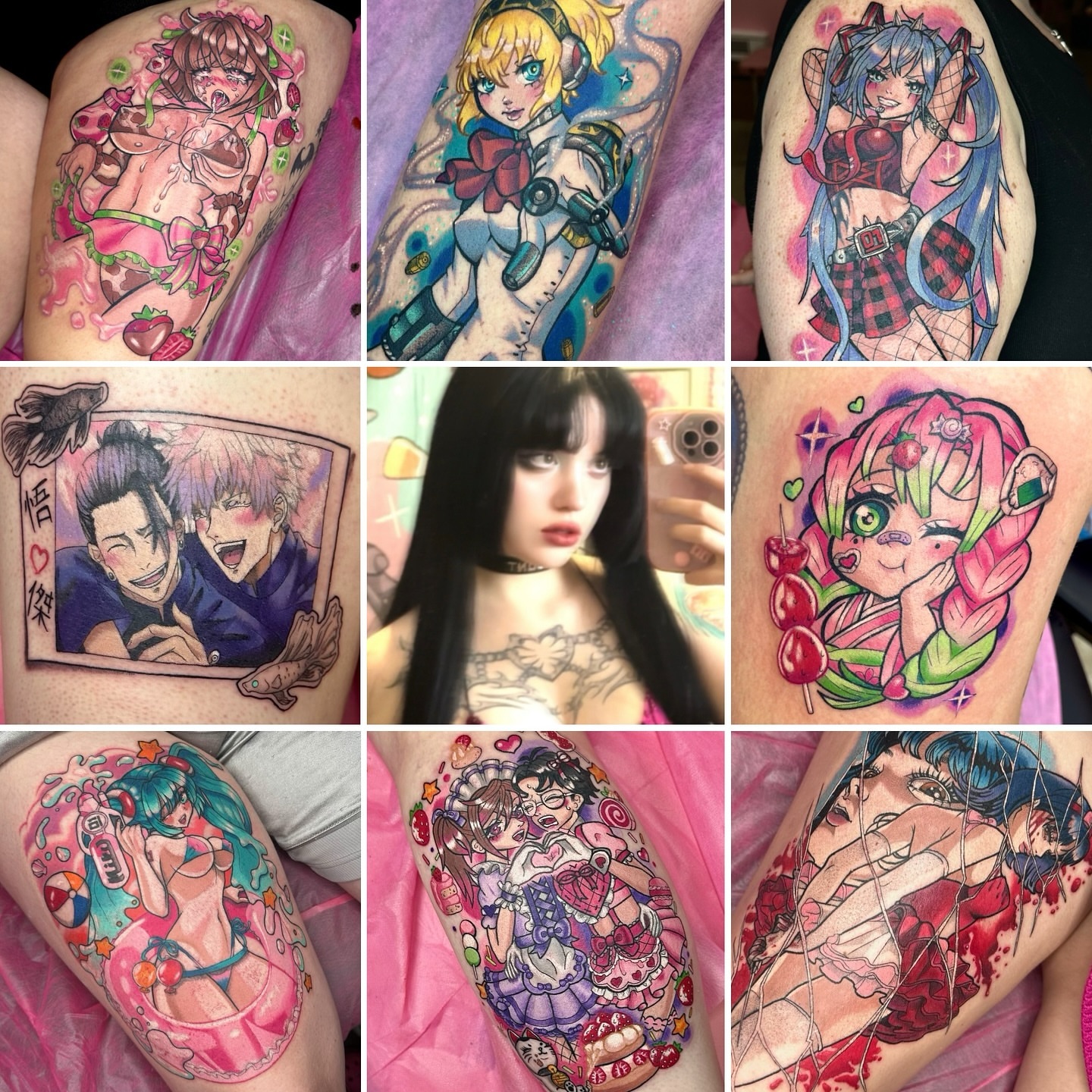 Tattoo by @phantom.tats — anime, dotwork