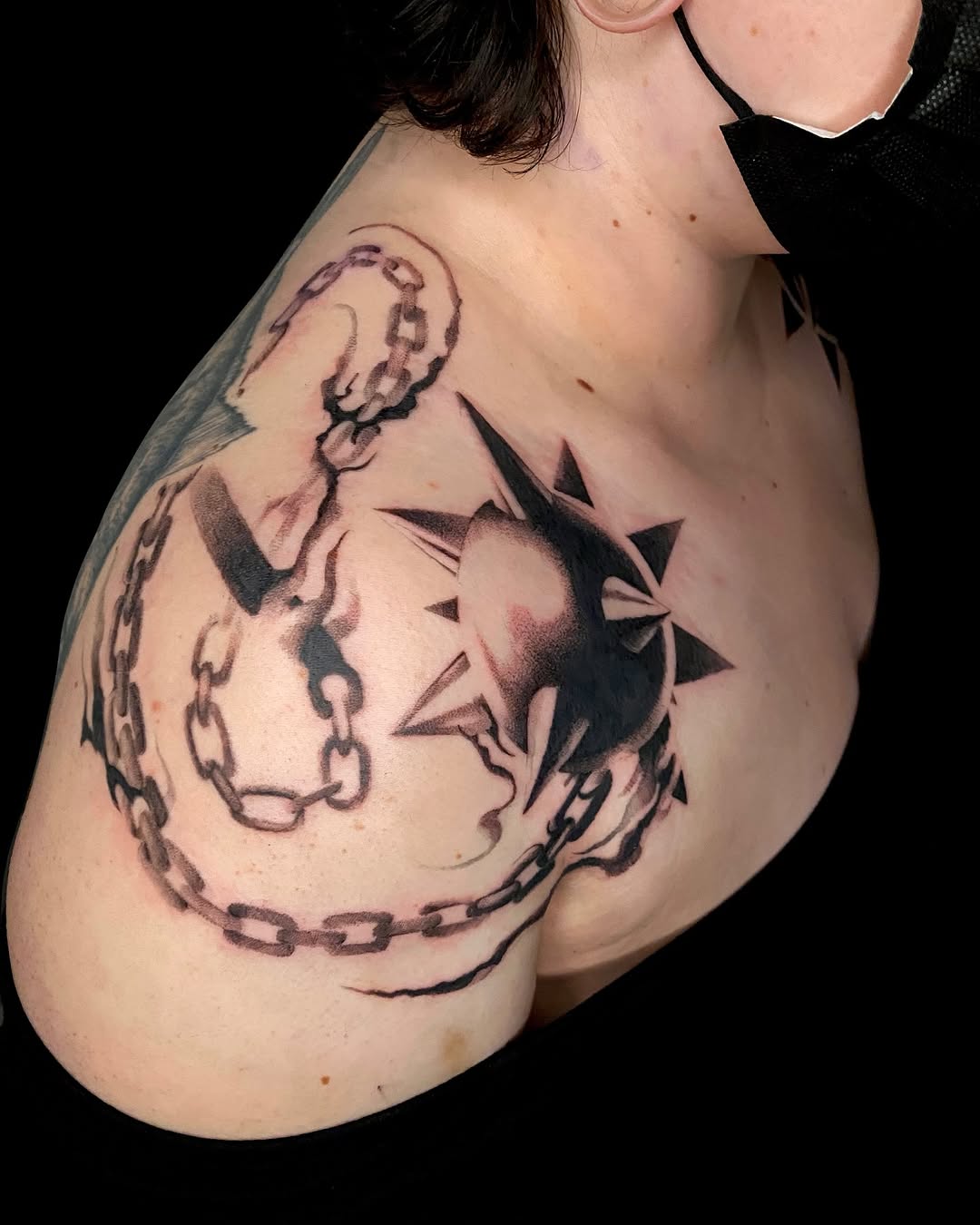 Tattoo by @weebapologist — black_and_grey, dark_realism