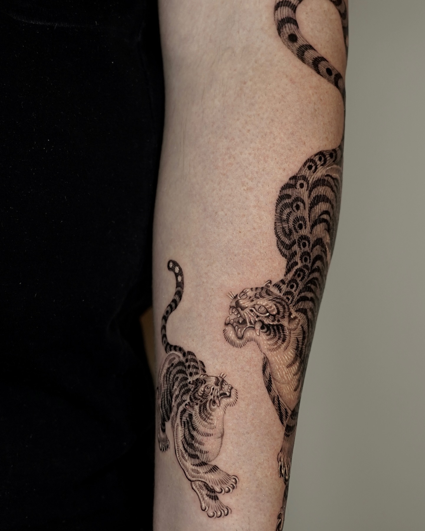 Tattoo by @think_tatt — black_and_grey, japanese_irezumi