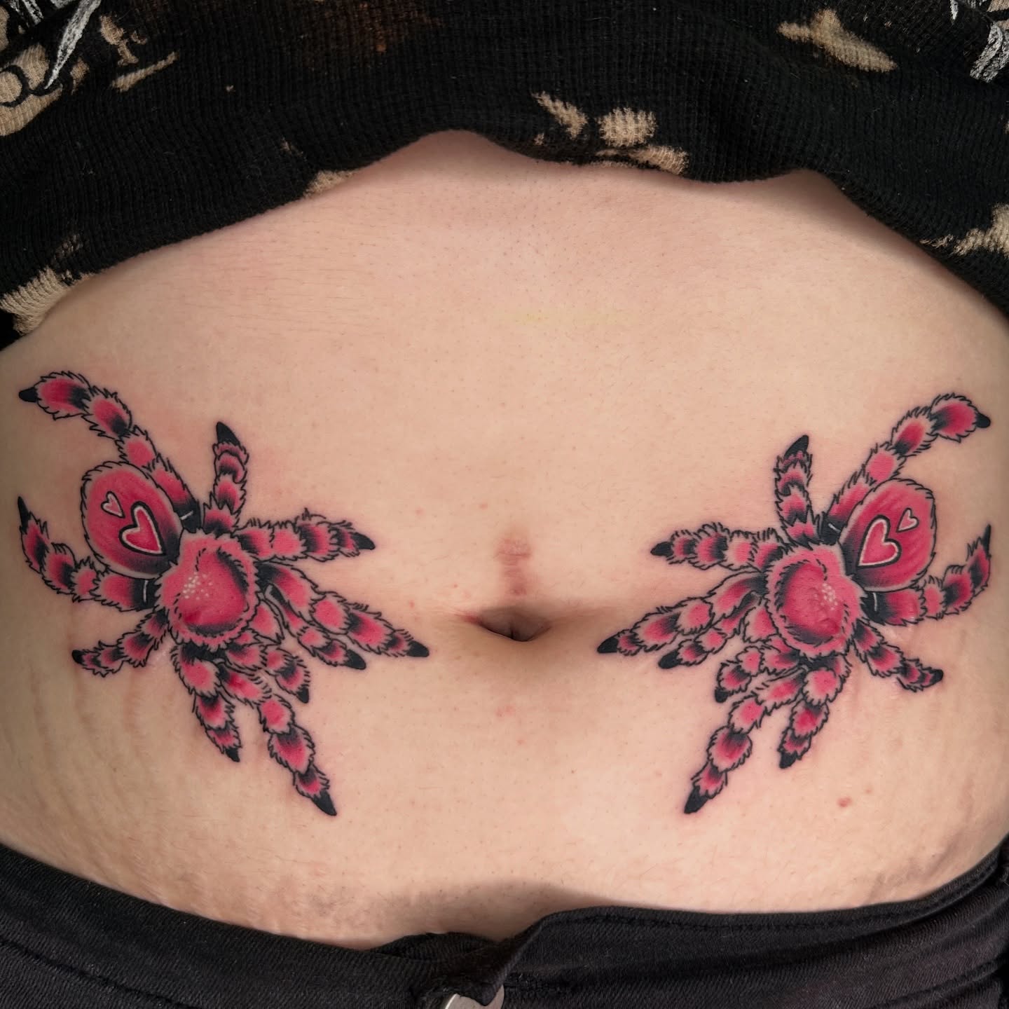 Spider American traditional tattoo on the torso by Jared, Addison, Texas