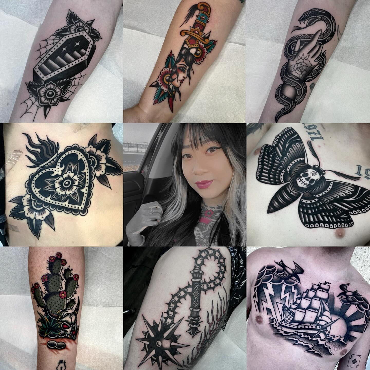 Tattoo portfolio American traditional tattoo by Lindsey Cam Van