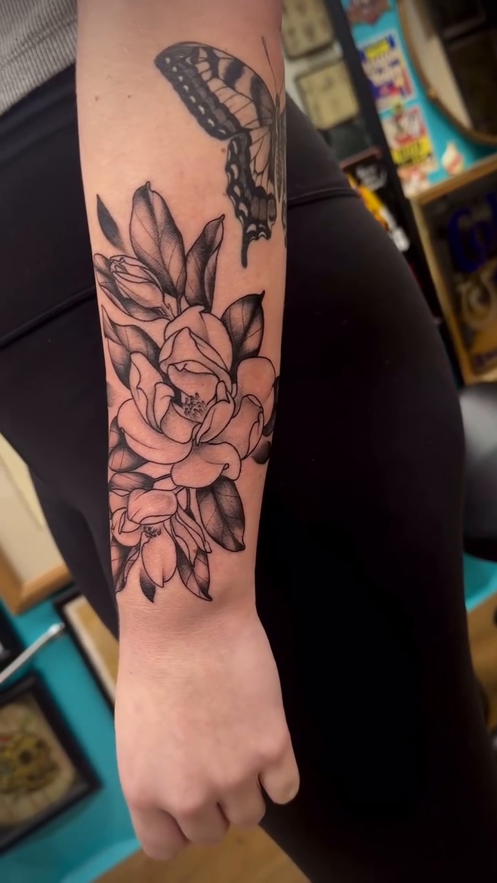 Tattoo by @tattooarielle — fine_line, black_and_grey