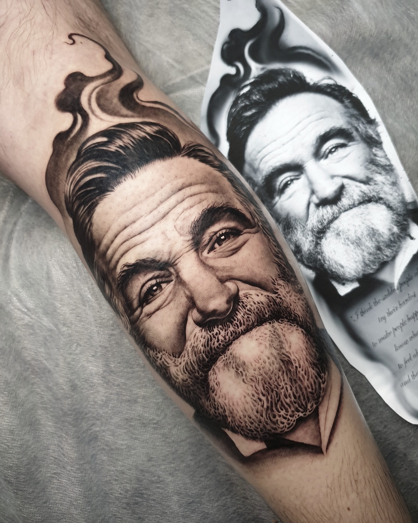 Portrait realism tattoo on the forearm by 𝒲𝒾𝓃𝑜𝓃𝒶