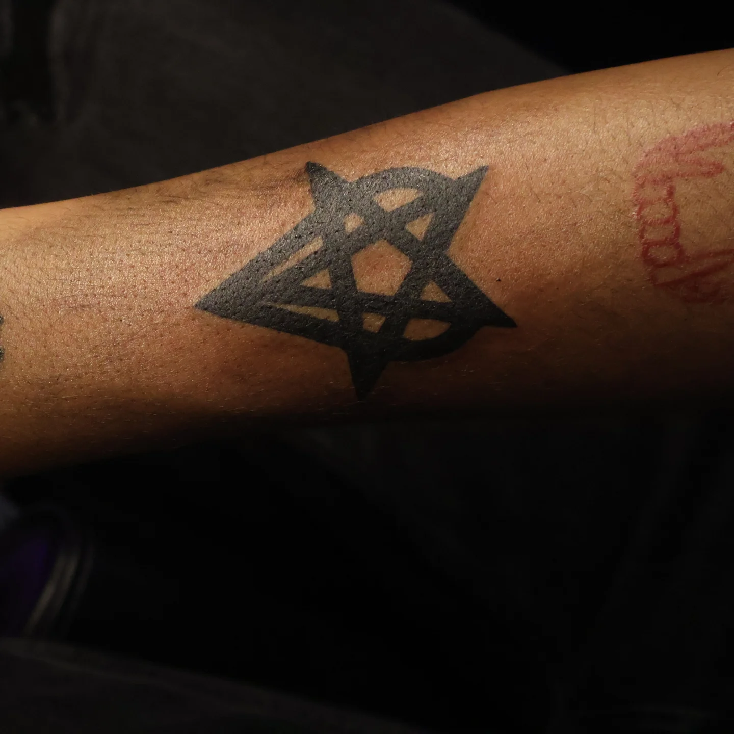 Geometric symbol geometric tattoo on the forearm by Joc