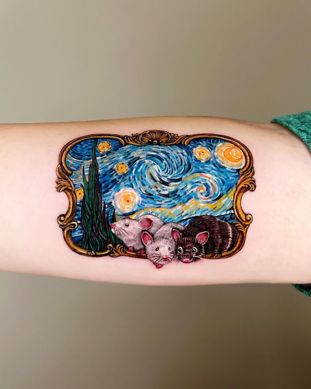 Watercolor tattoo on the forearm by Claire