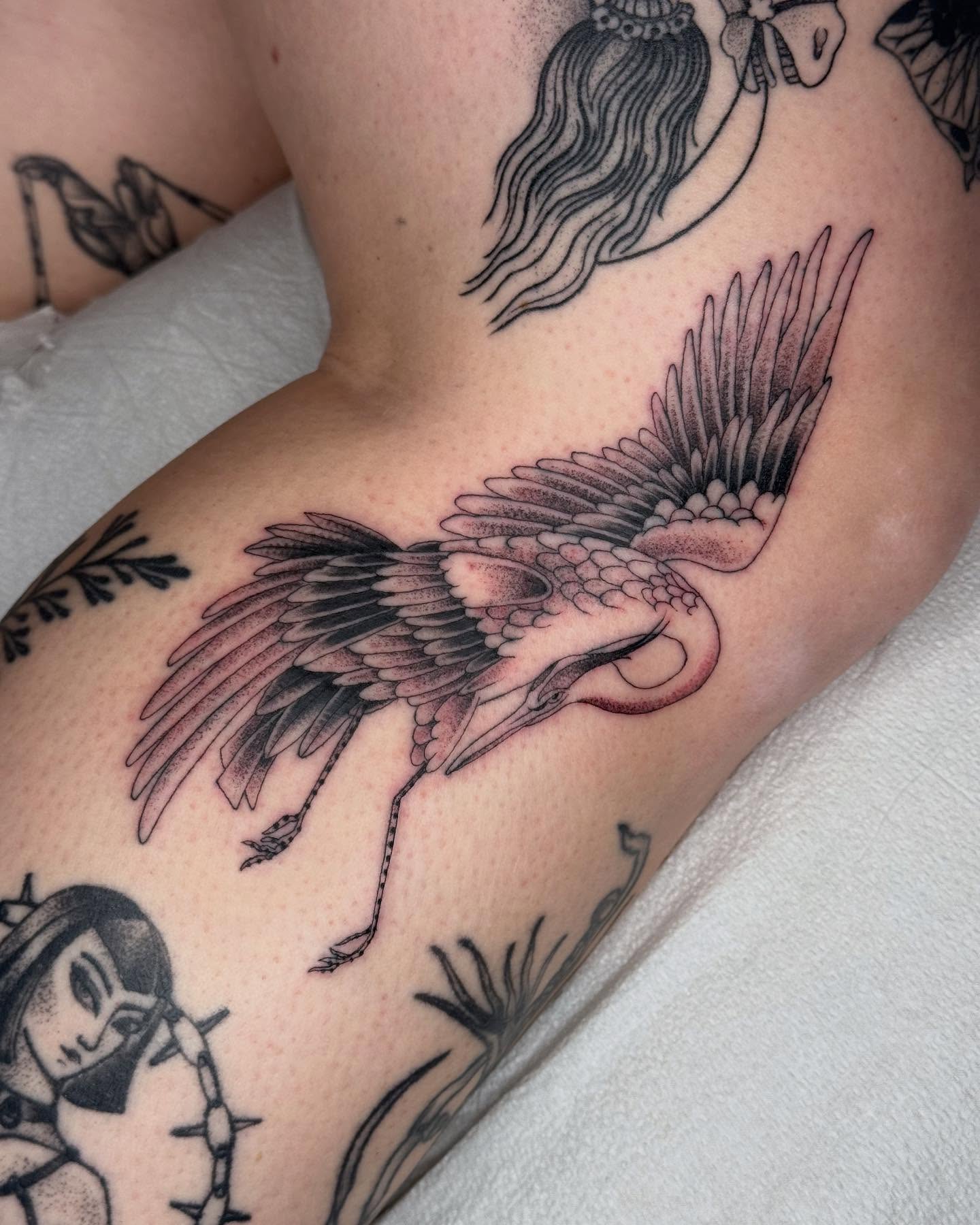 Tattoo by @mothmilk — black_and_grey