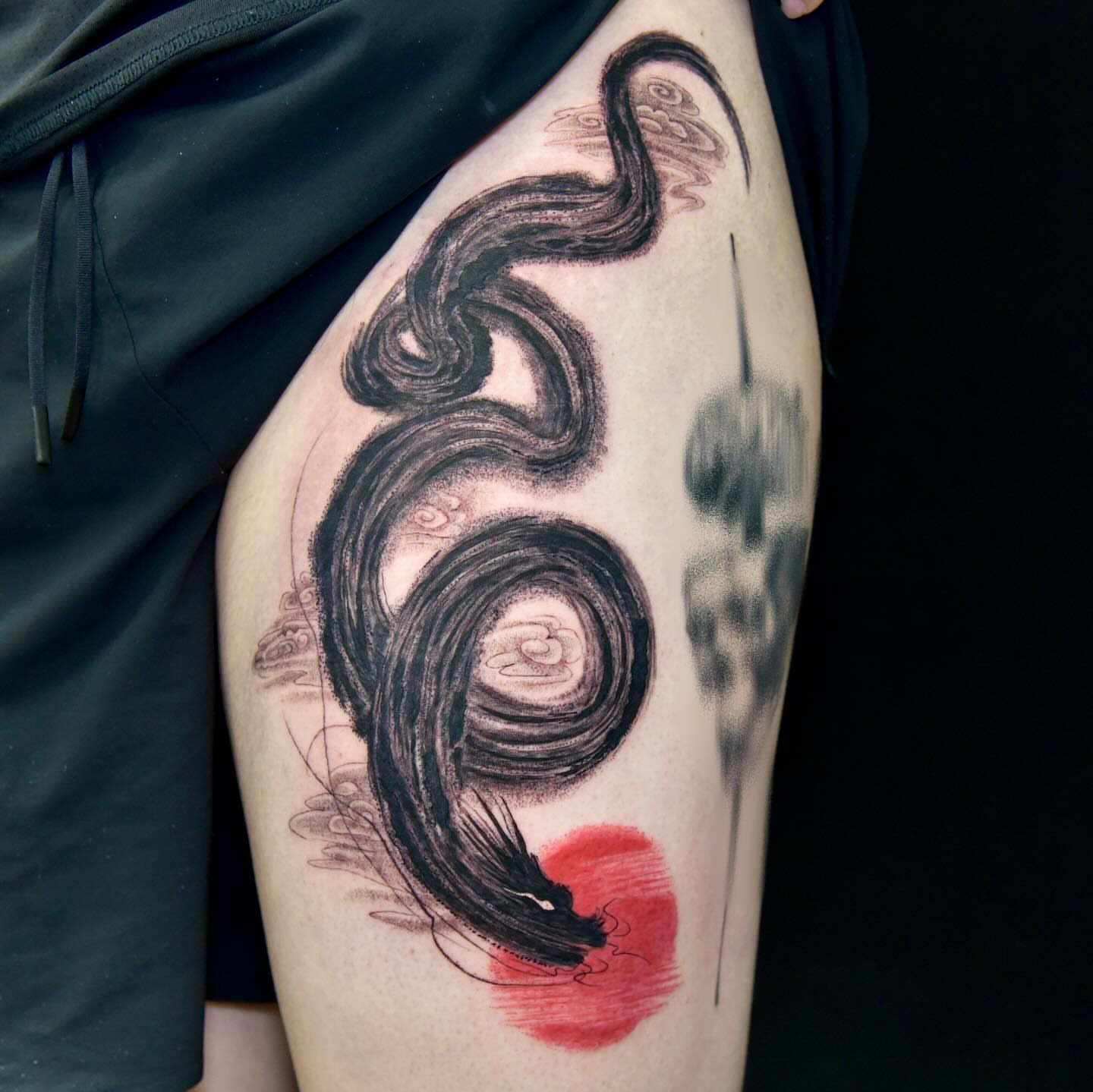 Tattoo by @echo.tattoos — black_and_grey, japanese_irezumi