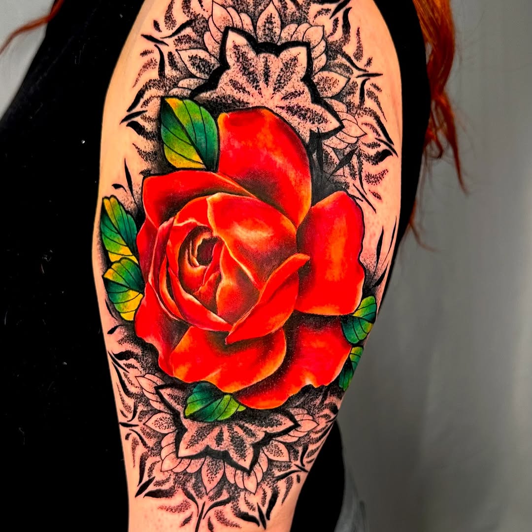 Tattoo by @bumbleknee_tattoos — realism, dotwork