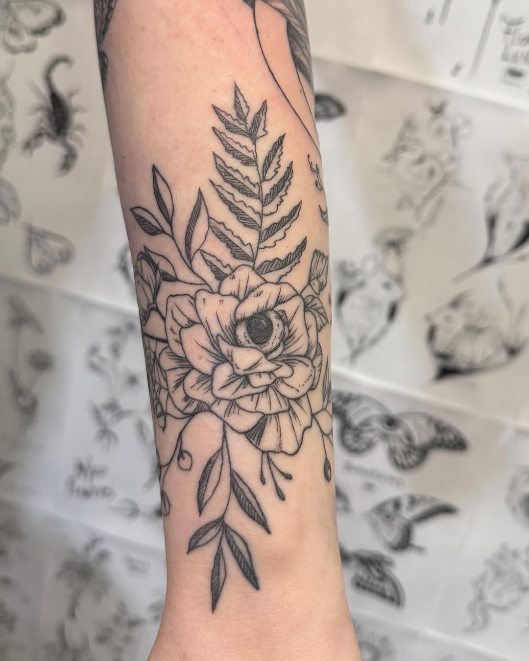 Dotwork tattoo on the forearm by Thylacine Tattoo & Art, Los Angeles, California