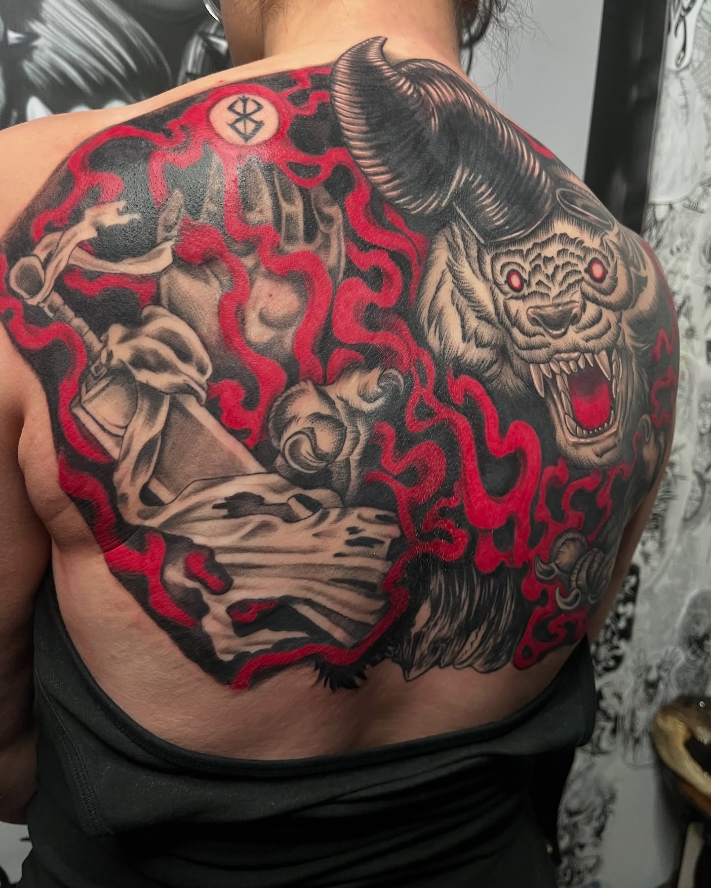 Tattoo by @thora_lorelei — japanese_irezumi, dotwork